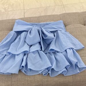 SHEIN Light Blue Ruffled A-Line Skirt